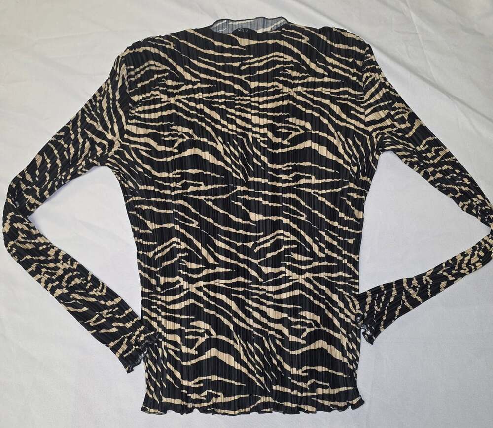 Rails Women's Black Aasia Long-Sleeve Pleated Blouse Top Size S